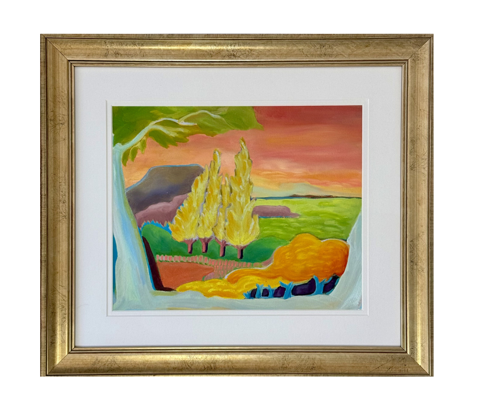 Rosy-Finger Evening on Ithaca, 2025, oil on paper, 300 lb. Arches
10 x 12 1⁄2 inches unframed
17 x 19 1⁄4 inches framed