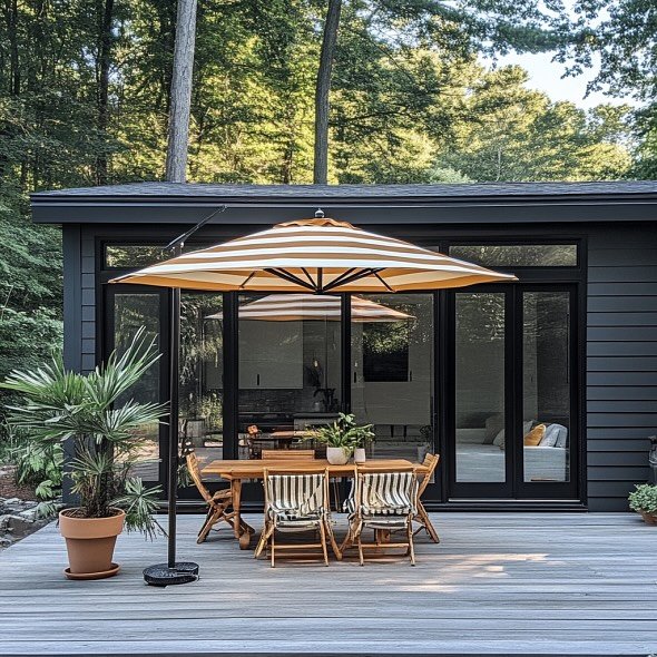 Exterior vibes for a project in the beautiful Catskills 🌲 
This is an IA rendering of my design #DOMAdesign