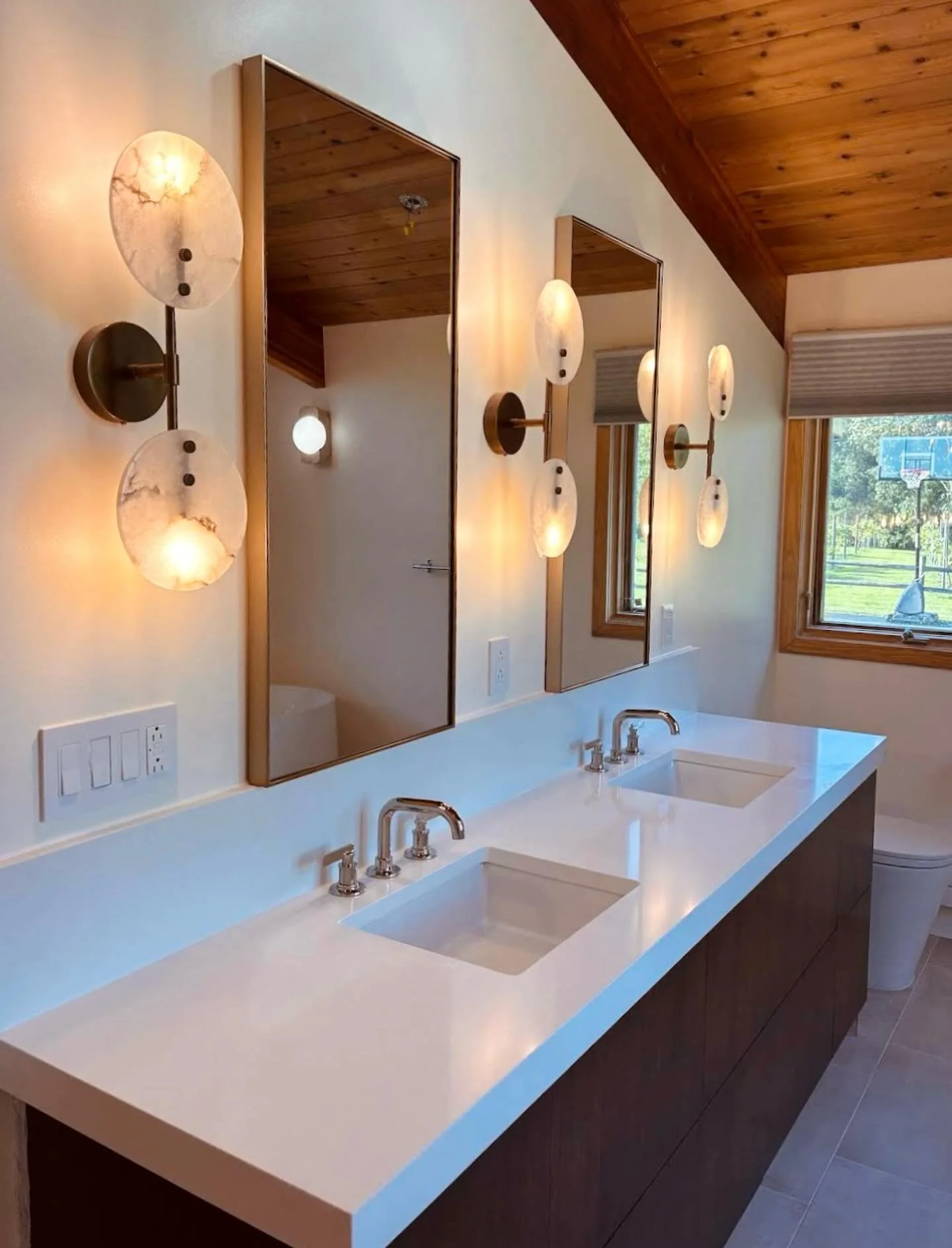 Almost there, we just need to add the cabinet hardware and add a few finishing touches and this beautiful bathroom is done 🛁 #DOMAdesign