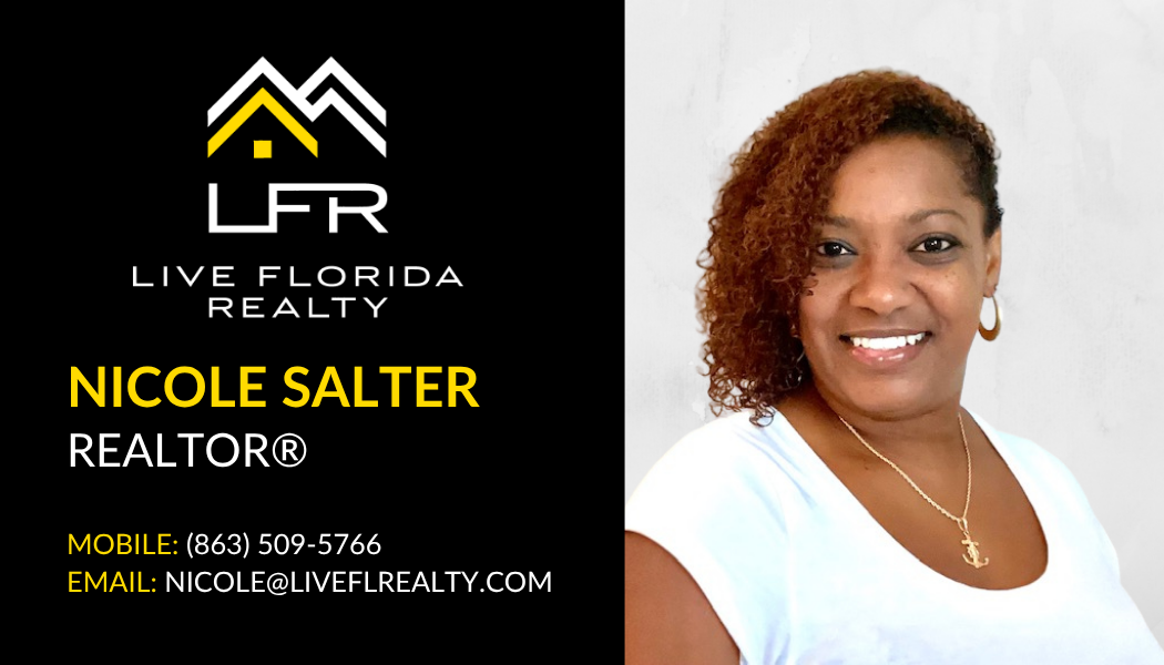 Digital business card for Nicole Salter, Realtor at Live Florida Realty. Phone: 863-509-5766, Email: nicole@liveflrealty.com