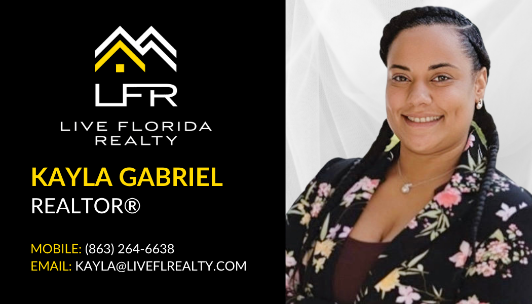 Digital business card for Kayla Gabriel, Realtor at Live Florida Realty. Phone: 863-264-6638, Email: kayla@liveflrealty.com