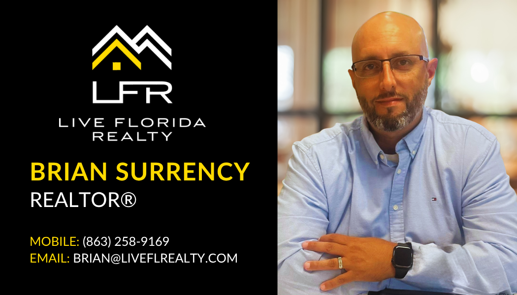 Digital business card for Brian Surrency, Realtor at Live Florida Realty. Phone: (863) 204-4298, Email: brian@liveflrealty.com
