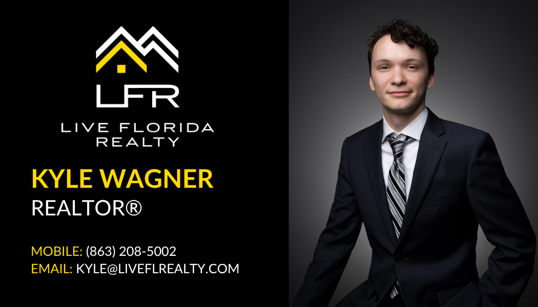 Digital business card for Kyle Wagner, Realtor at Live Florida Realty. Phone: (863) 208-5002, Email: kyle@liveflrealty.com