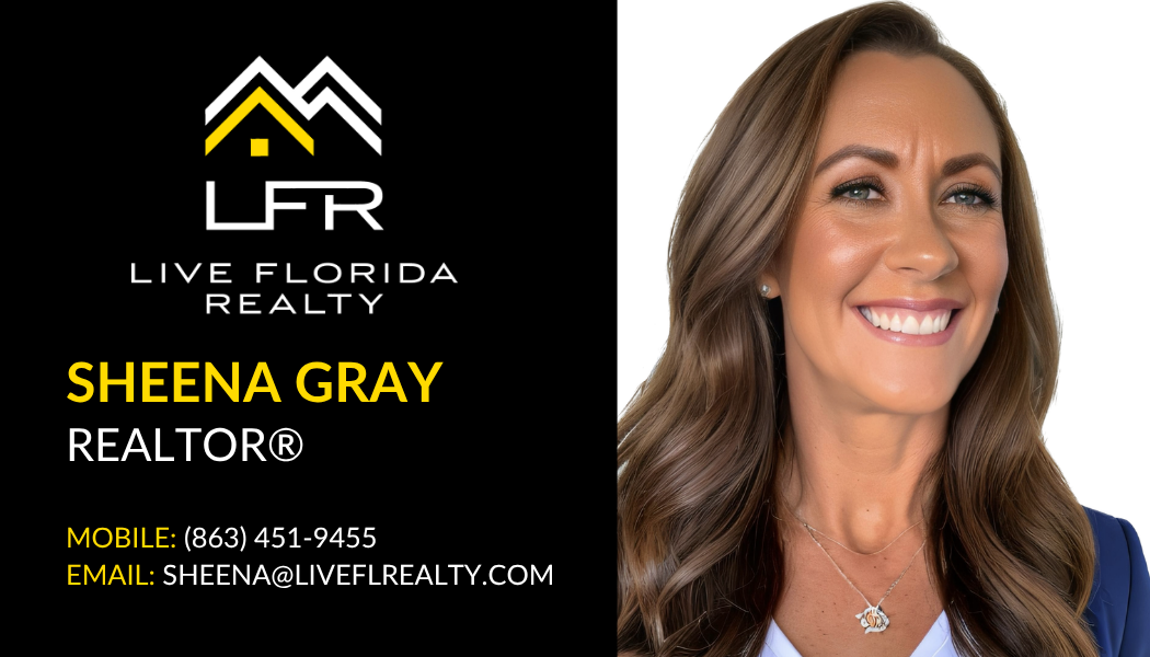 Digital business card for Sheena Gray, Realtor at Live Florida Realty. Phone: (863) 451-9455, Email: sheena@liveflrealty.com