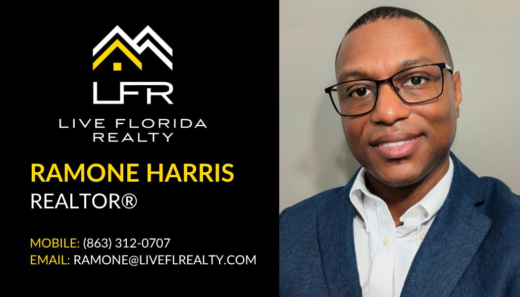 Digital business card for Ramone Harris, Realtor at Live Florida Realty. Phone: (863) 312-0707, Email: ramone@liveflrealty.com