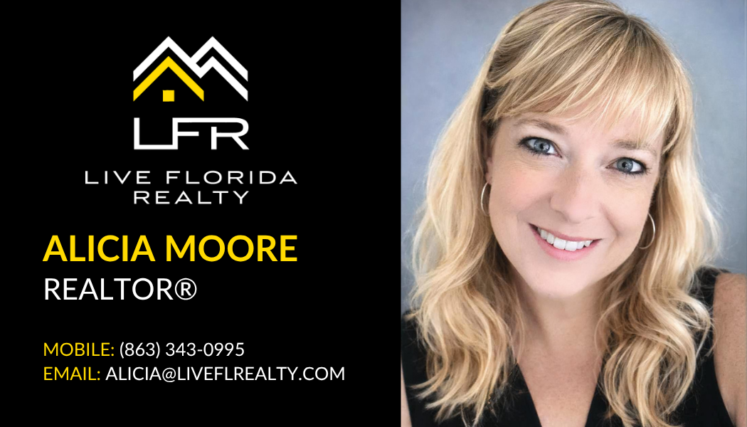 Digital business card for Alicia Moore, Realtor at Live Florida Realty. Phone: (863) 343-0995, Email: alicia@liveflrealty.com
