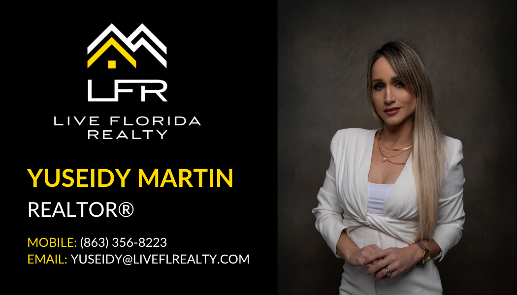 Digital business card for Yuseidy Martin, Realtor at Live Florida Realty. Phone: 863-356-8223, Email: yuseidy@liveflrealty.com