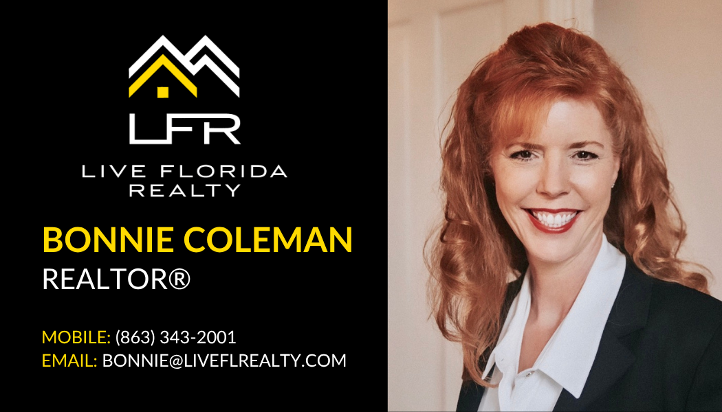 Digital business card for Bonnie Coleman, Realtor at Live Florida Realty. Phone: 863-343-2001, Email: bonnie@liveflrealty.com
