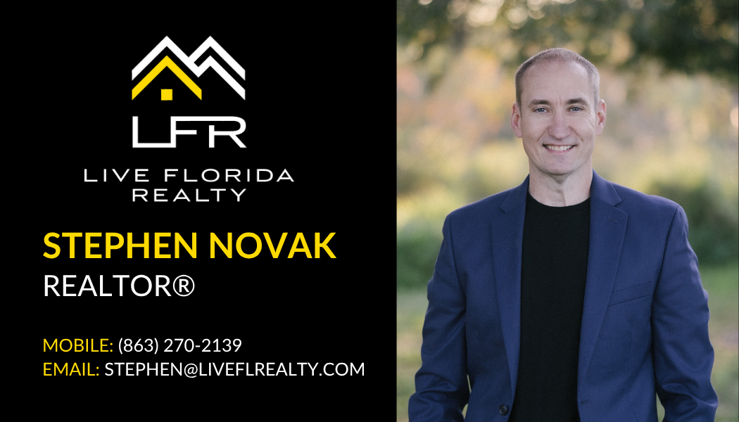 Digital business card for Stephen Novak, Realtor at Live Florida Realty. Phone: 863-270-2139, Email: stephen@liveflrealty.com