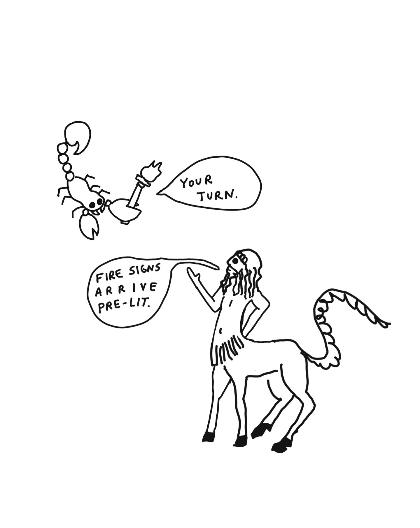 Passing the torch 🔥
Happy Sagittarius season, friends.

I&rsquo;m not an astrologer nor a healer &mdash; I am an angsty cartoonist who picked up a handful of esoteric tools because they helped me stay sober when life got real.

Off to make autobiogr