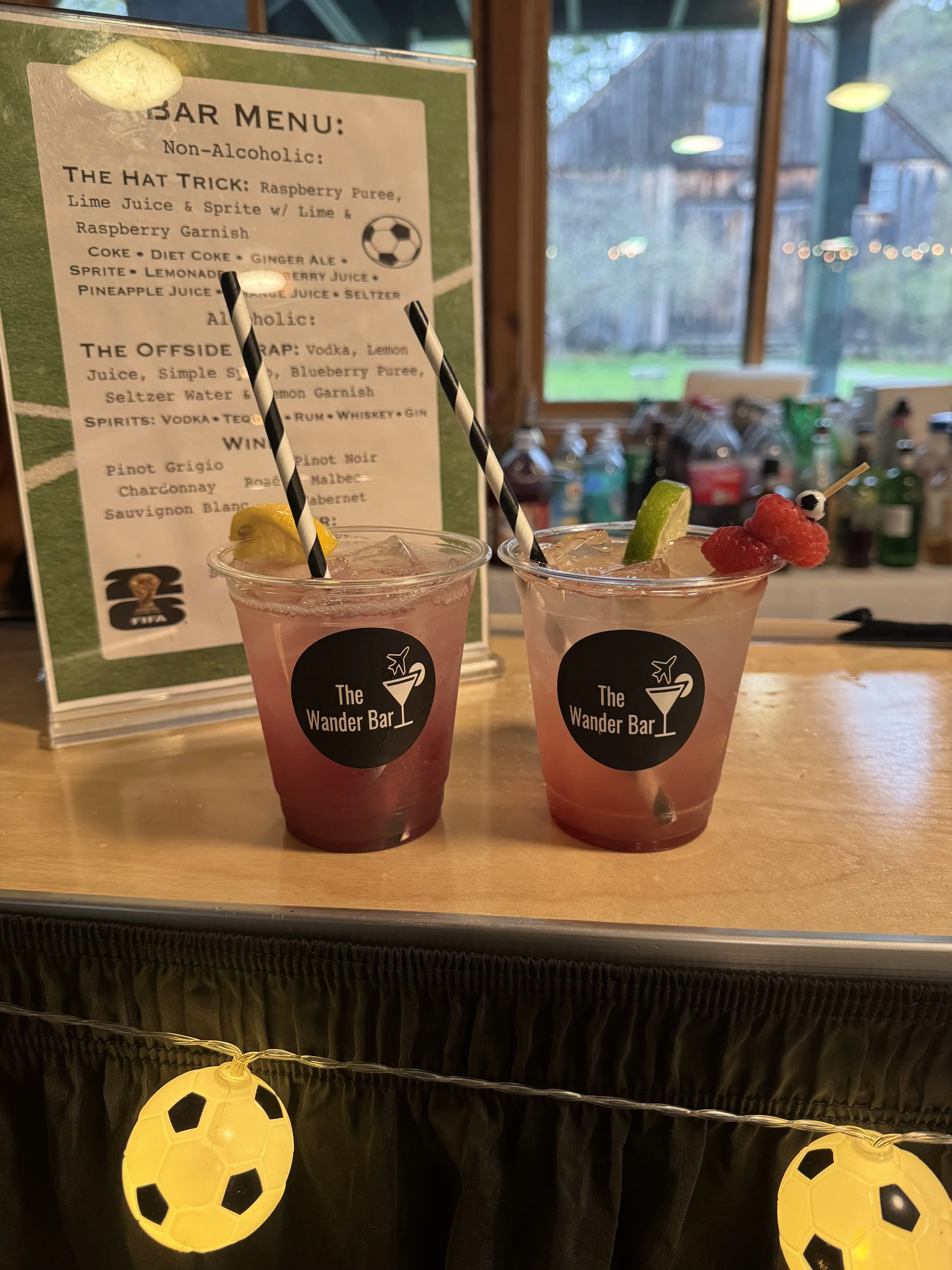 Blueberry Lemonade Cocktail and Raspberry Lime Mocktail are served at Bat Mitvah event bar