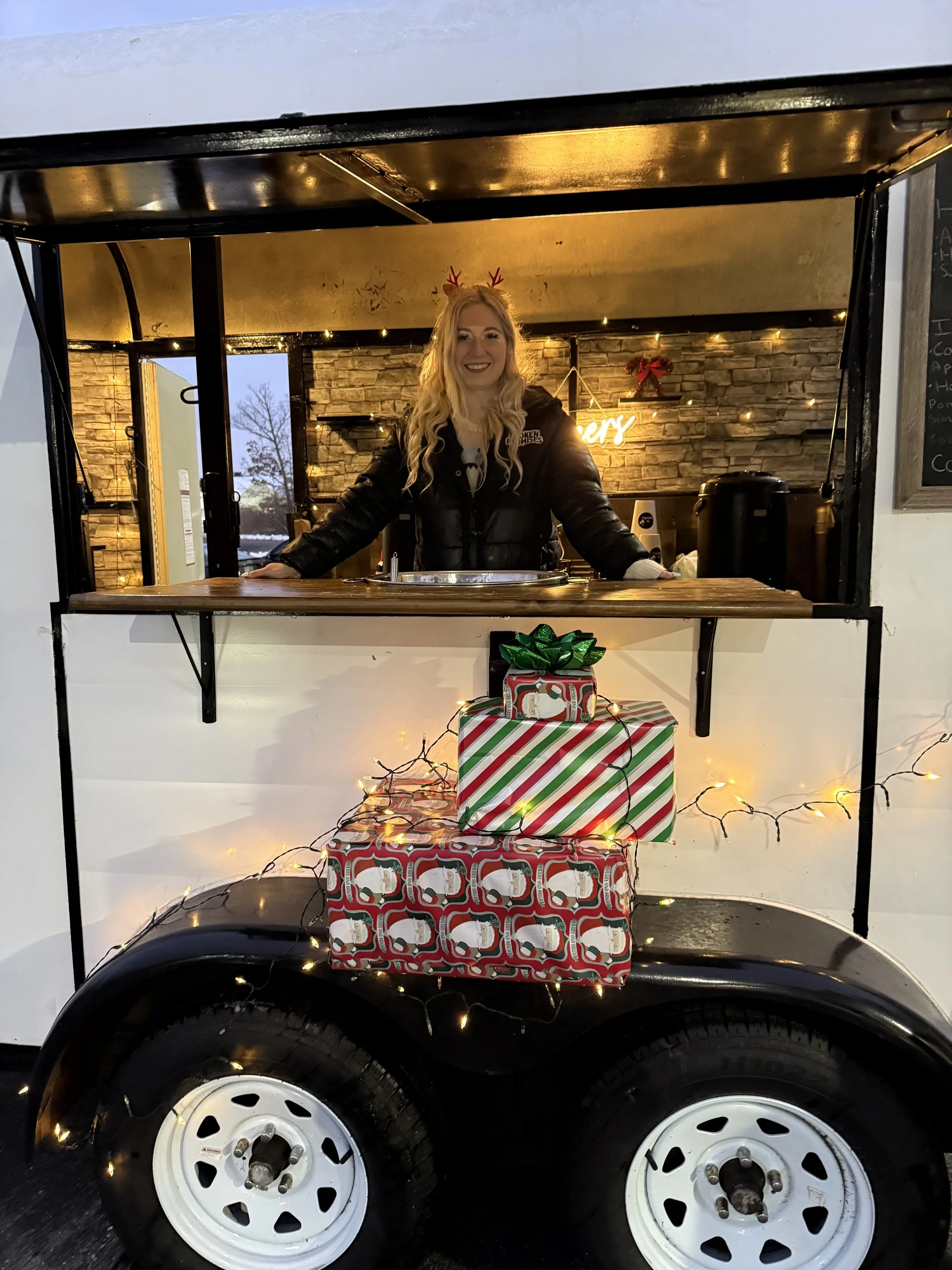 Event Bartender in Bar Trailer at Christmas Market