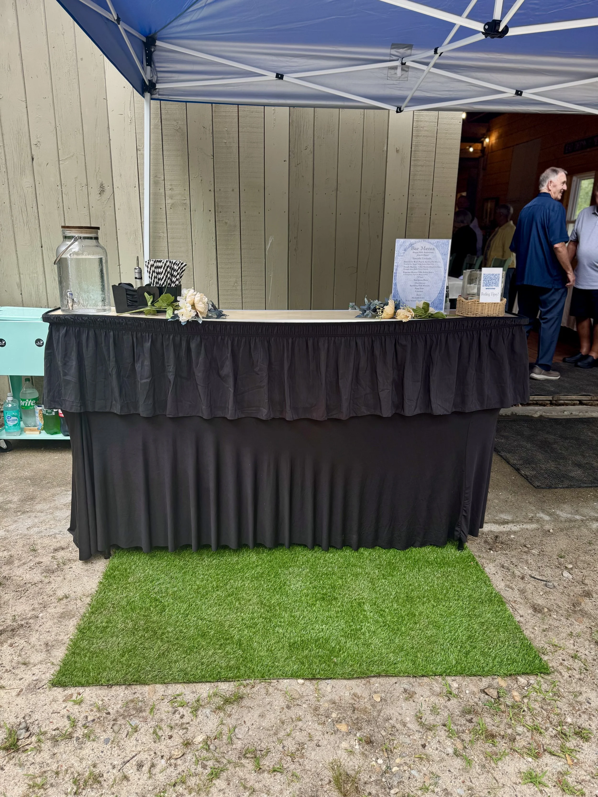 The Wander Bar Mobile Bartenders Event Bar Set Up for Anniversary Event in Plymouth Massachusetts