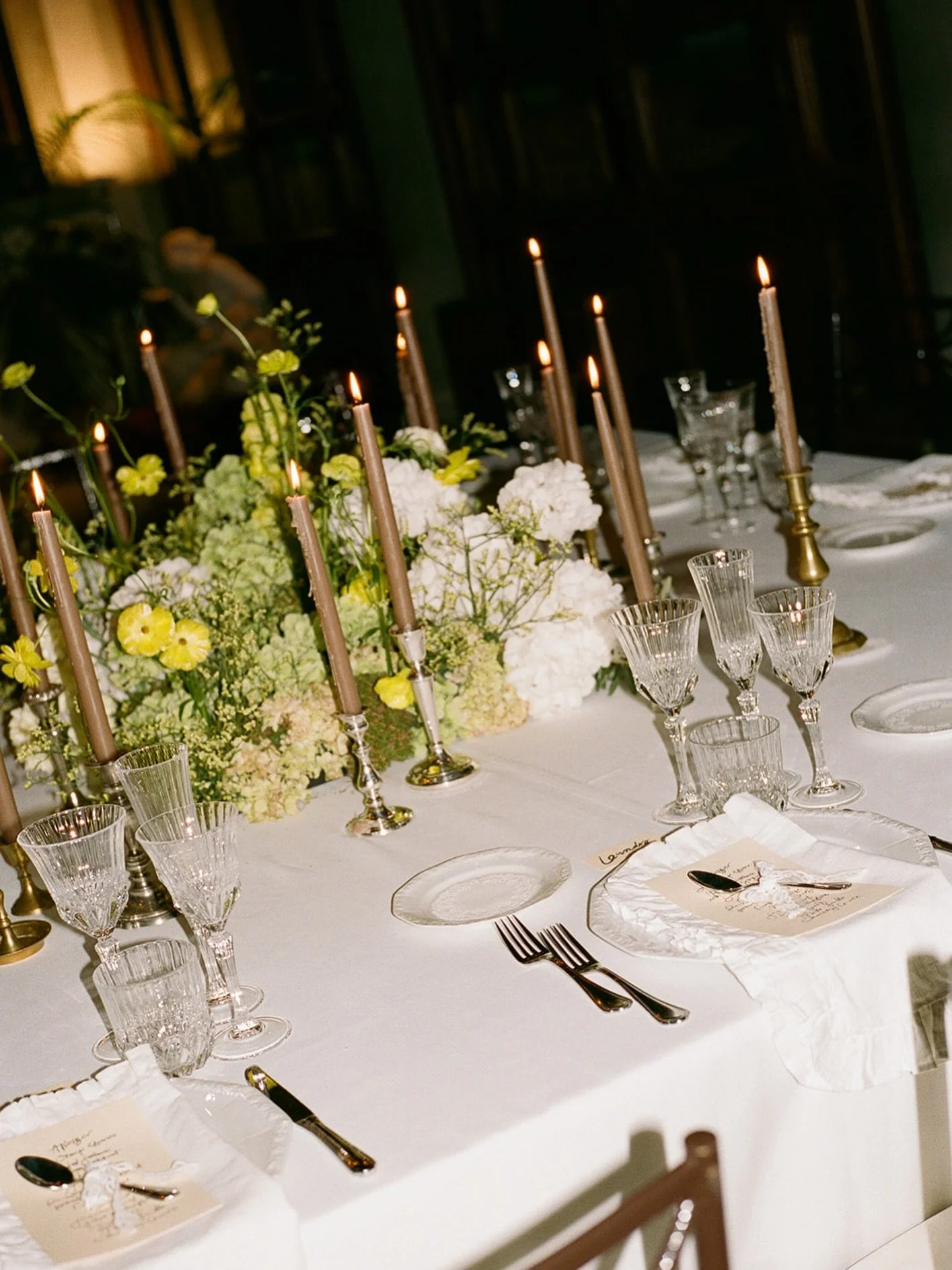 delicious latte candles, mixed metal vessels, buttery florals with ruffles + lace; our ode to vintage romance in Florence, in all its cafe-rumbling, coffee-sipping, honey-coloured candlelit dining glory 🍯☕️🧈🍷🇮🇹🌅💌

@antoniakaterinaphotography 
