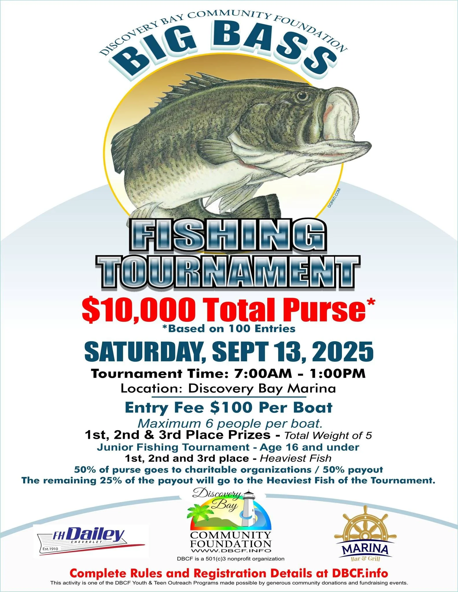 Disco Bay Community Foundation: Big Bass Fishing Tournament 2025
