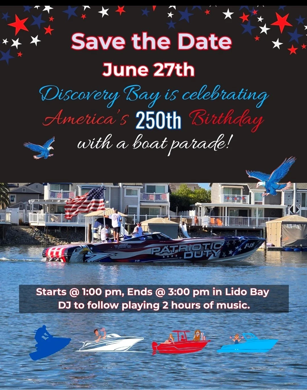 Disco Bay: Boat Parade celebrating America's 250th Bday