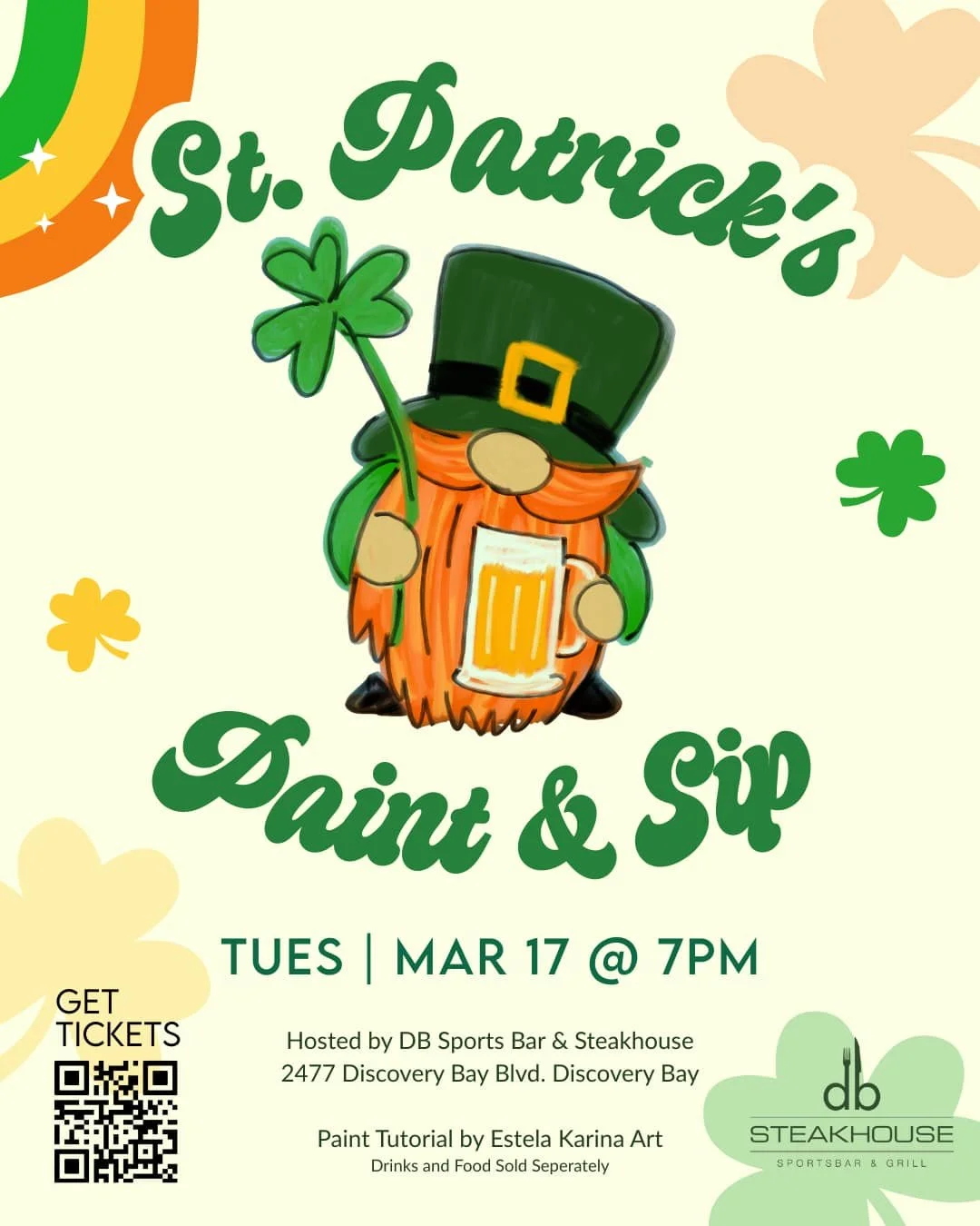DB Steakhouse: St. Patrick's Paint &amp; Sip 2026 (Ticketed)