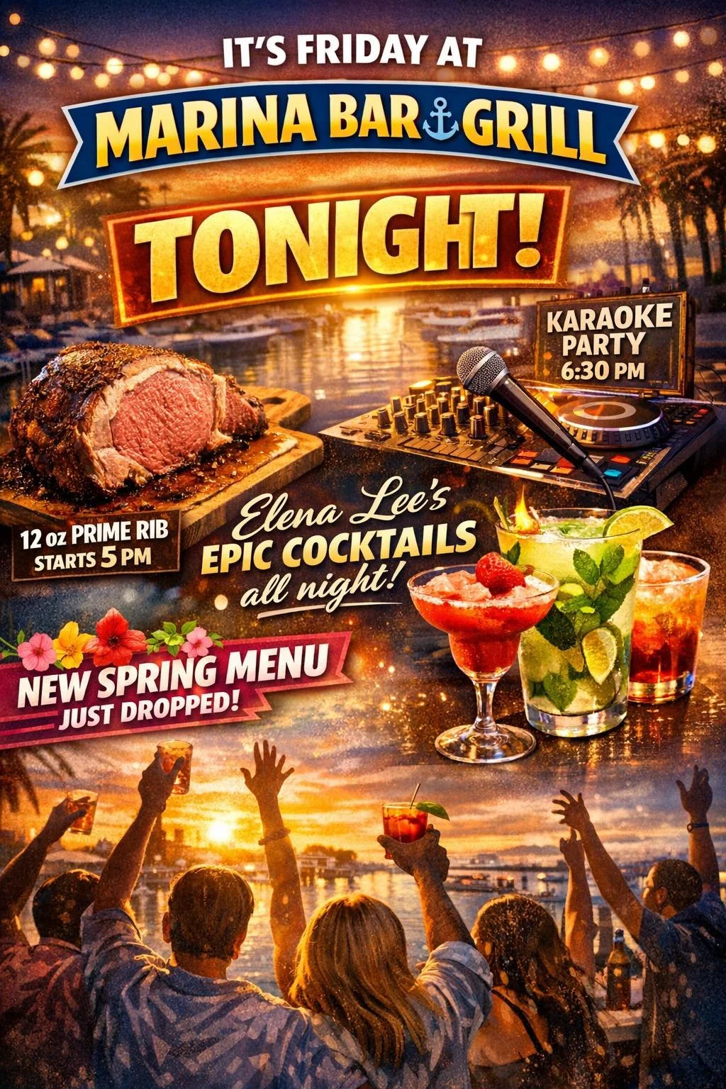 Marina Bar & Grill: Fridays - Karaoke & Prime Rib