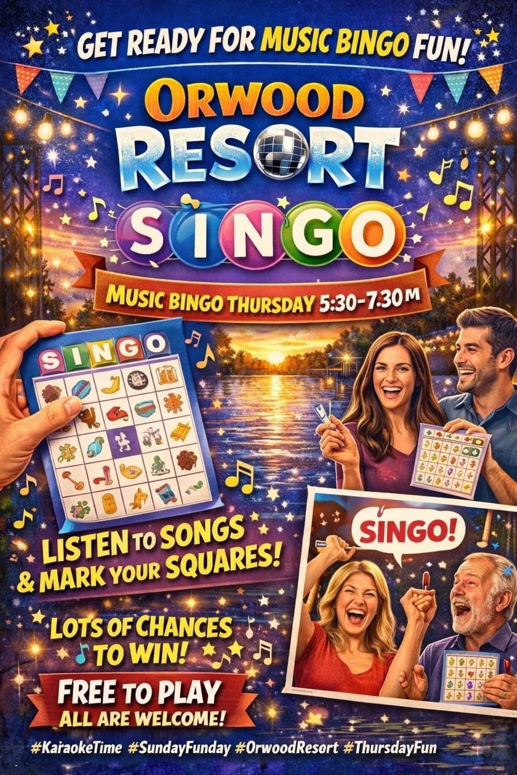 Orwood Resort: Singo (Music Bingo) Thursdays