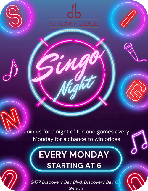 DB Steakhouse - SINGO BINGO - Mondays 