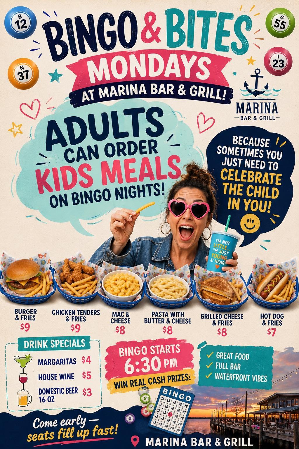 Marina Bar &amp; Grill: Bingo &amp; Bites (Mondays)