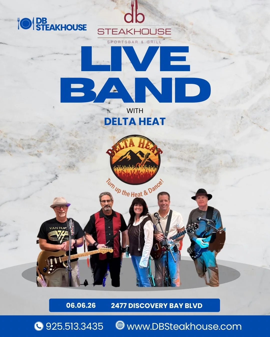 DB Steakhouse: Live Band: Delta Heat