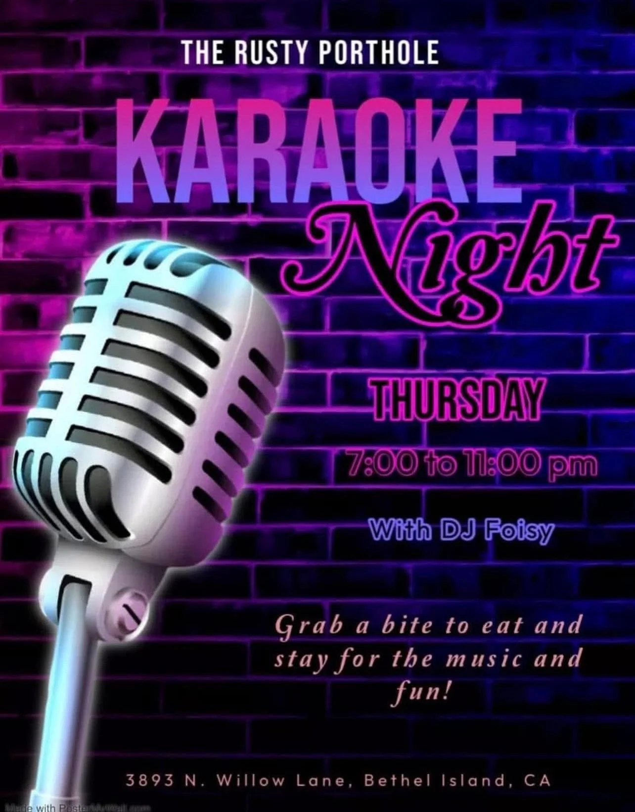 The Rusty Porthole: Karaoke w DJ Foisy (Thursdays)