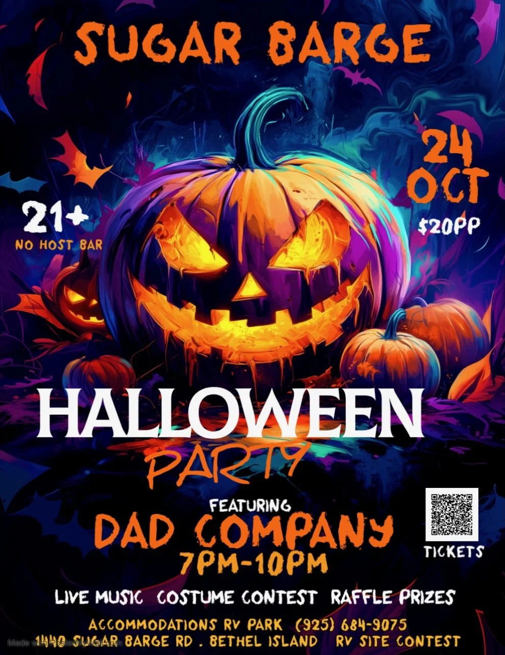 Sugar Barge: 2026 Halloween Party: Dad Company Band: 21+ (ticketed)