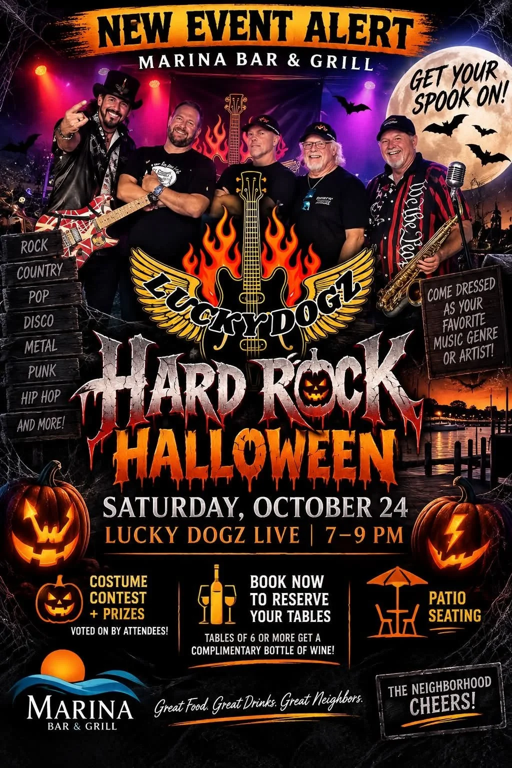 Marina Bar &amp; Grill: 2026 Hard Rock Halloween: Lucky Dogz band