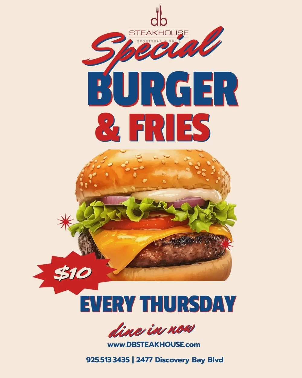 DB Steakhouse - Thursday Nights Burger Special 2026