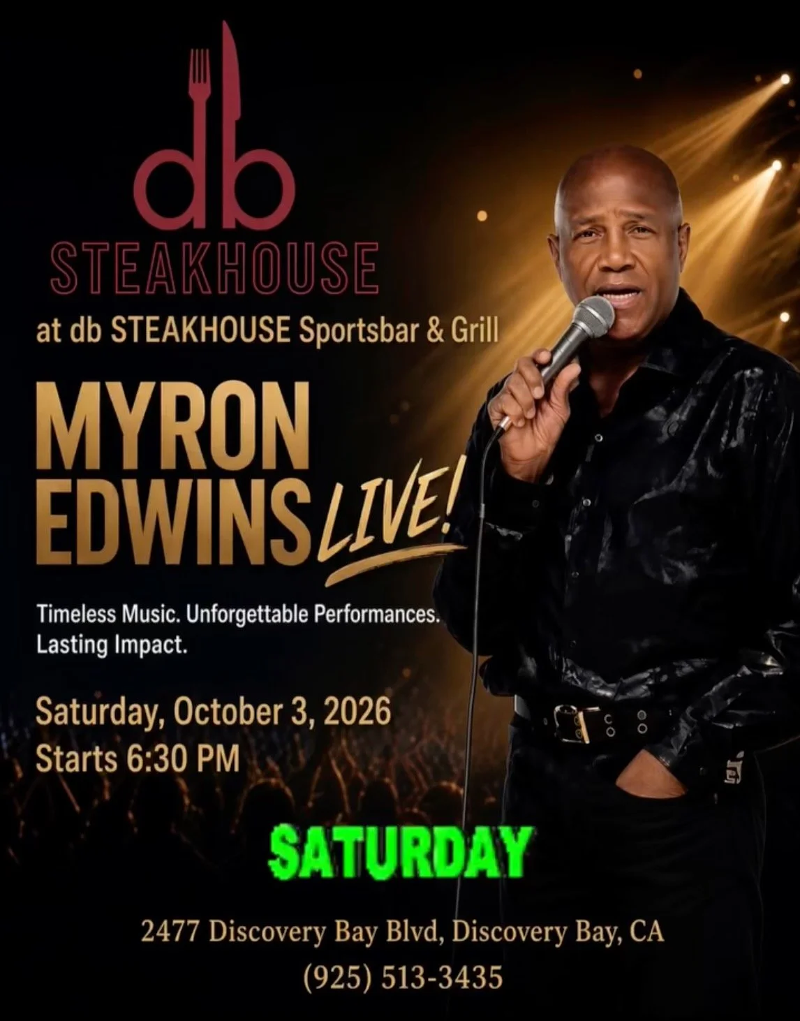 DB Steakhouse - Saturday Nights Live Music 2026