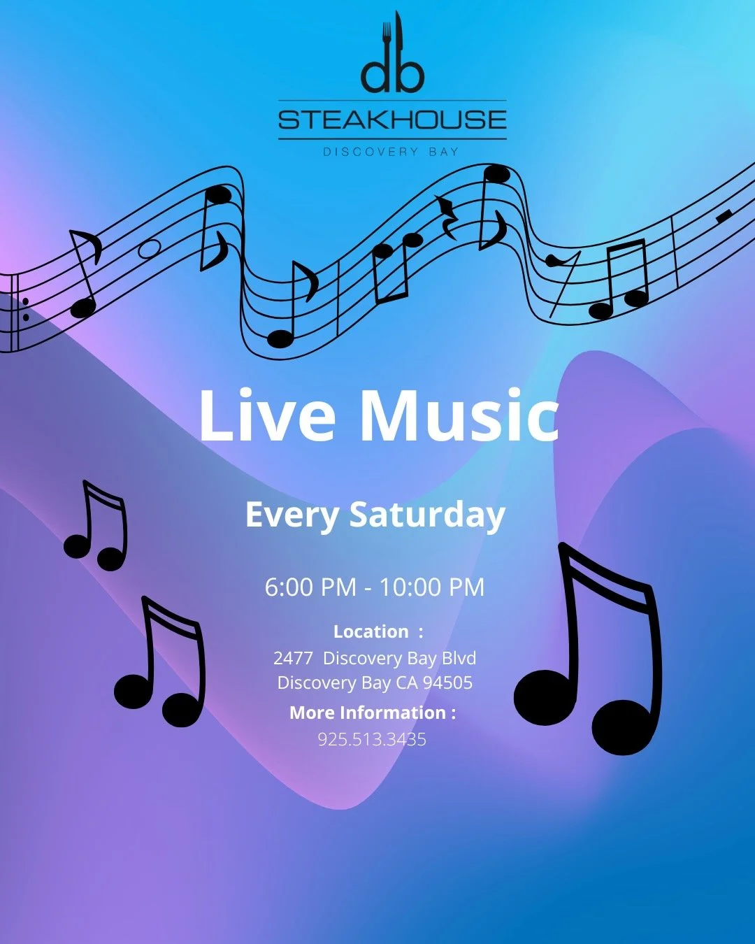 DB Steakhouse - Saturday Nights Live Music 2026