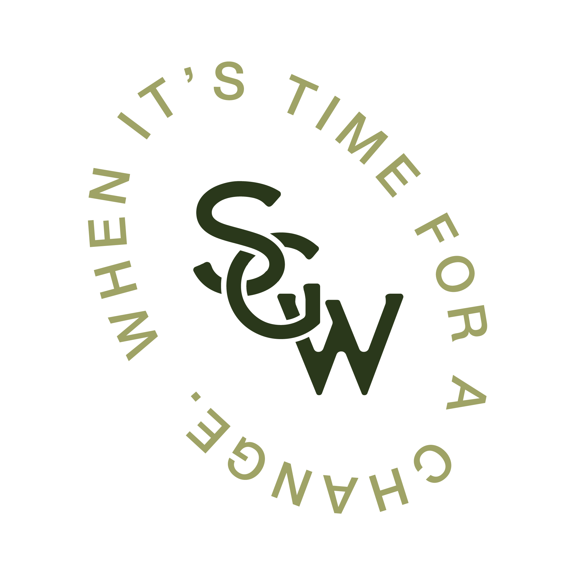 Circular logo with the words "Harden's It's Time" around the perimeter and a stylized "S" in the center.