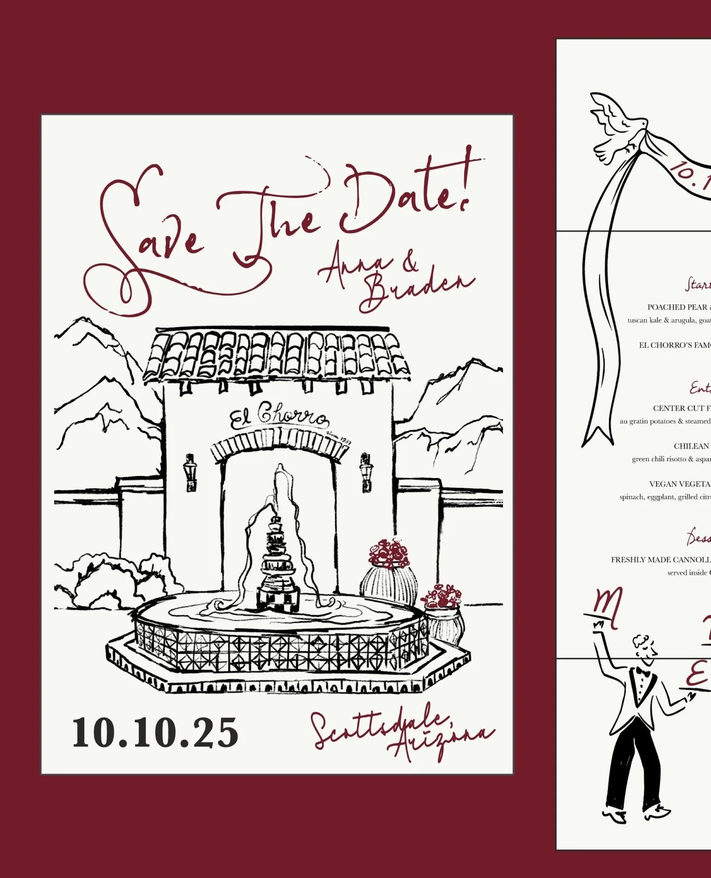 Ending the month with a pop of color and a lot of love &hearts;️⁠
⁠
From save the dates, to menus, signature cocktail signs, and more... I'd love to help create your day-of signage. Click the link in my bio to inquire! 💌