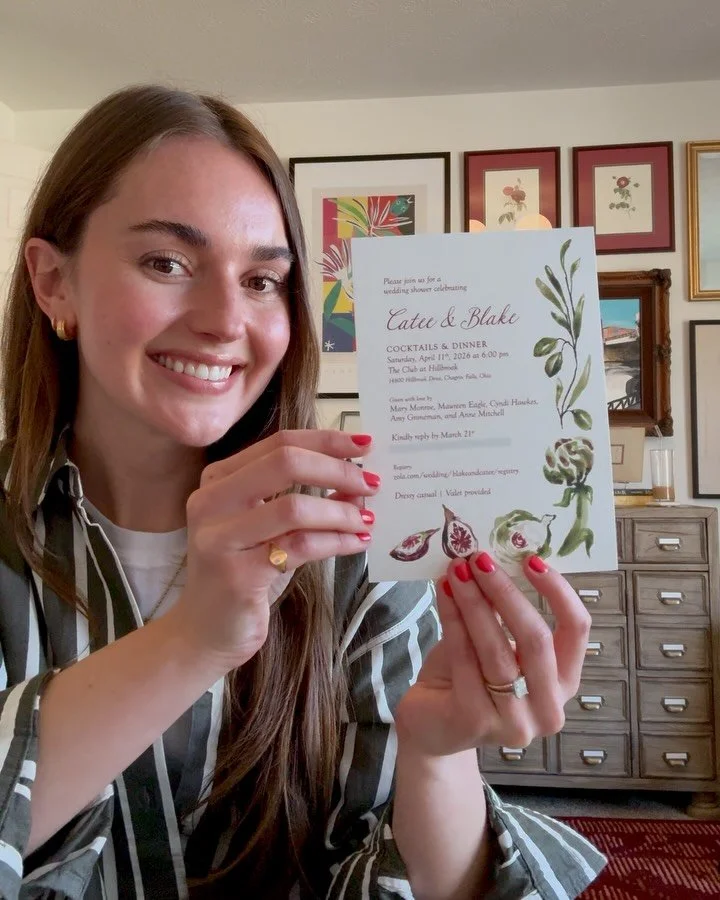 That&rsquo;s amore 💚 Loved creating this artichoke &amp; fig shower invitation for this couple before their big day!