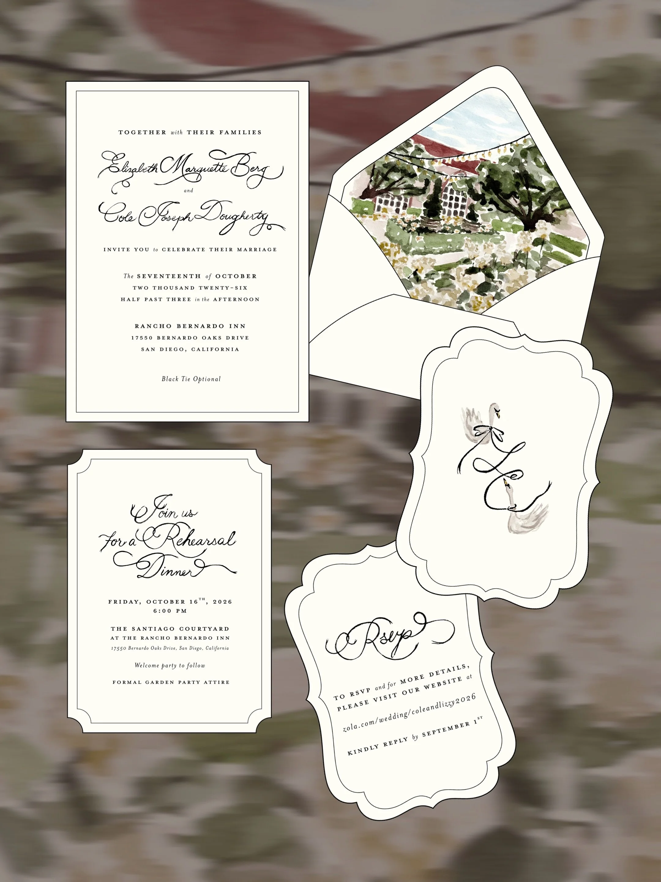 The perfect blend of romance &amp; elegance for this beautiful California wedding suite 🦢🤍 

Congratulations @lizzy_berg @cdouts! 🥂