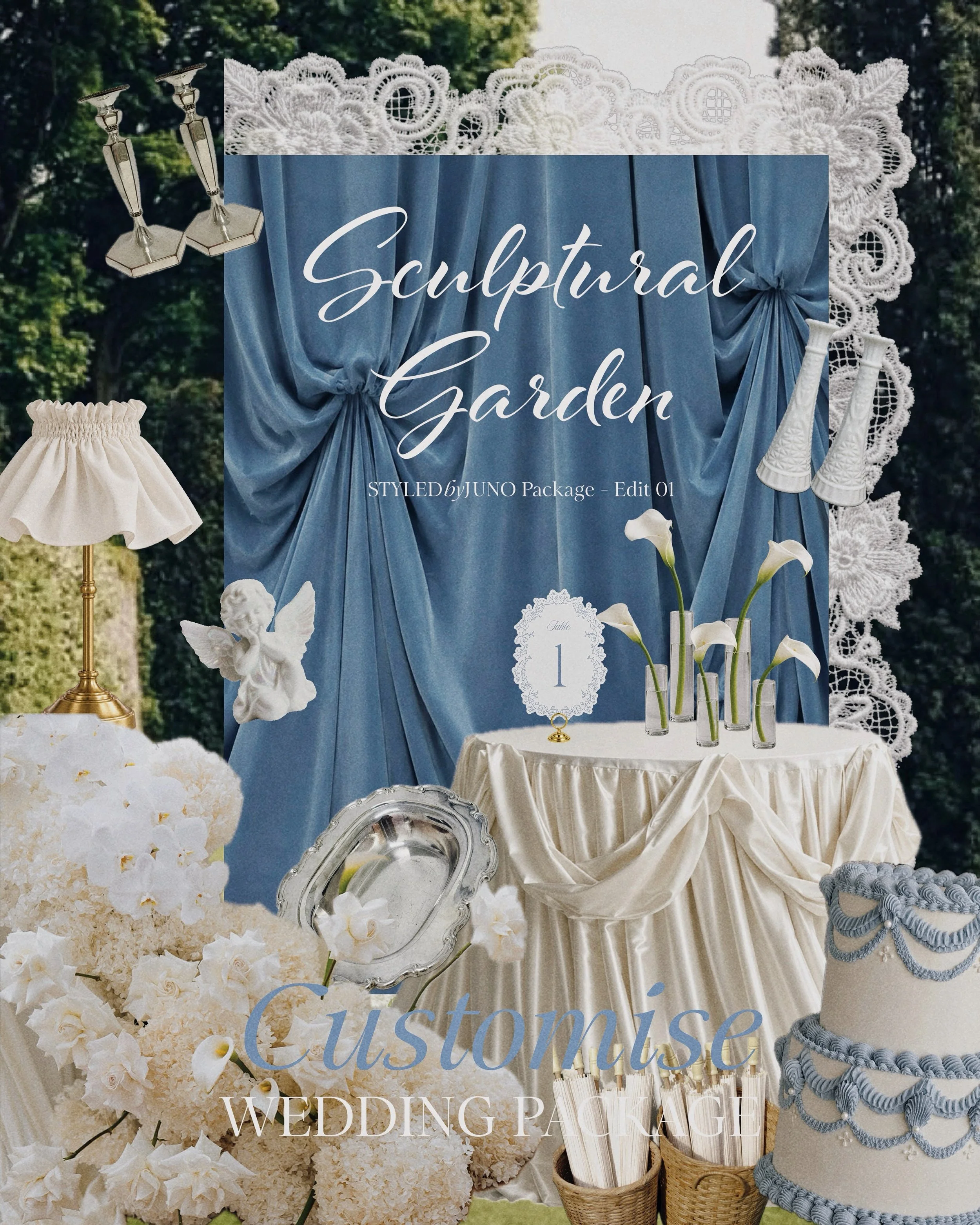SBJ EDIT 01 &mdash; SCULPTURAL GARDEN

A study in softness, structure and contrast.

Pieces from real weddings, objects from the SBJ collection, and new details we&rsquo;re loving right now ，then re-edited into a new direction.

Soft draping, lace, s
