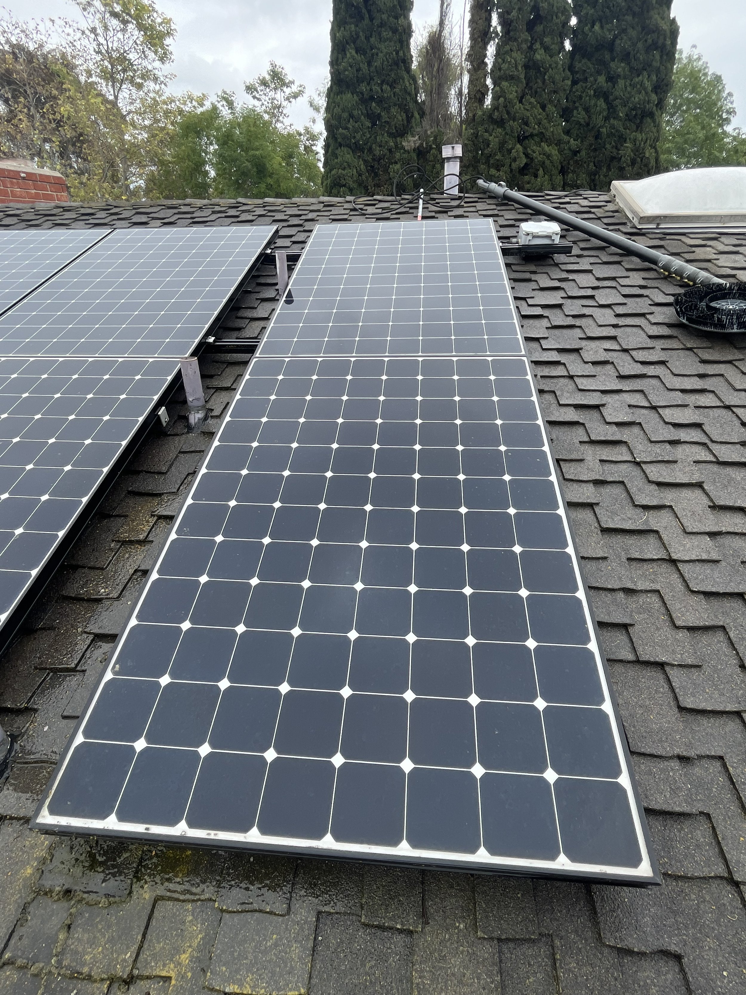 Image displaying solar panels in Seal Beach, California fully restored to optimal condition following professional lichen removal and solar panel cleaning. Guru Solar Cleaning used eco-safe, non-abrasive techniques to eliminate buildup and restore ma