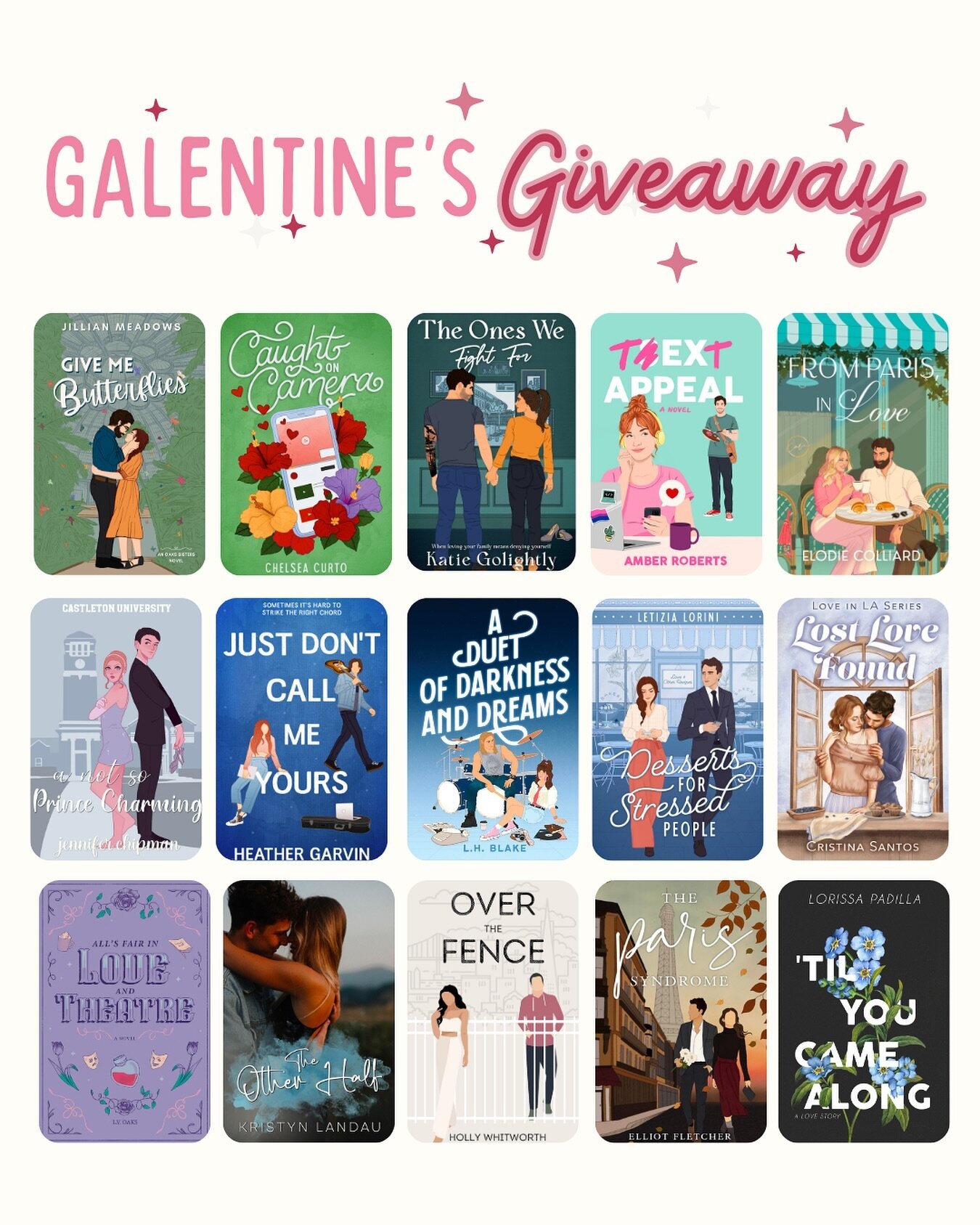 International Galentine&rsquo;s Giveaway!

Fifteen amazing gal-authors have teamed up to give one lucky winner a signed copy of their book to celebrate the month of love! Enjoy love books of every shape: from angsty, emotional reads and holiday roman