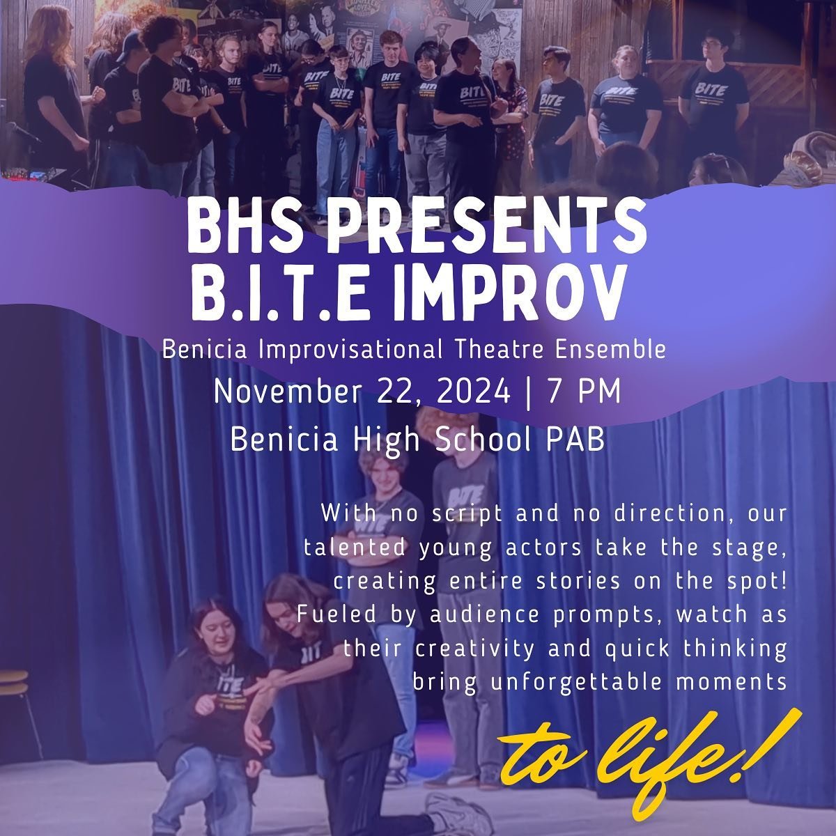 Get your tickets to the November Improv Show! Link I&rsquo;m bio