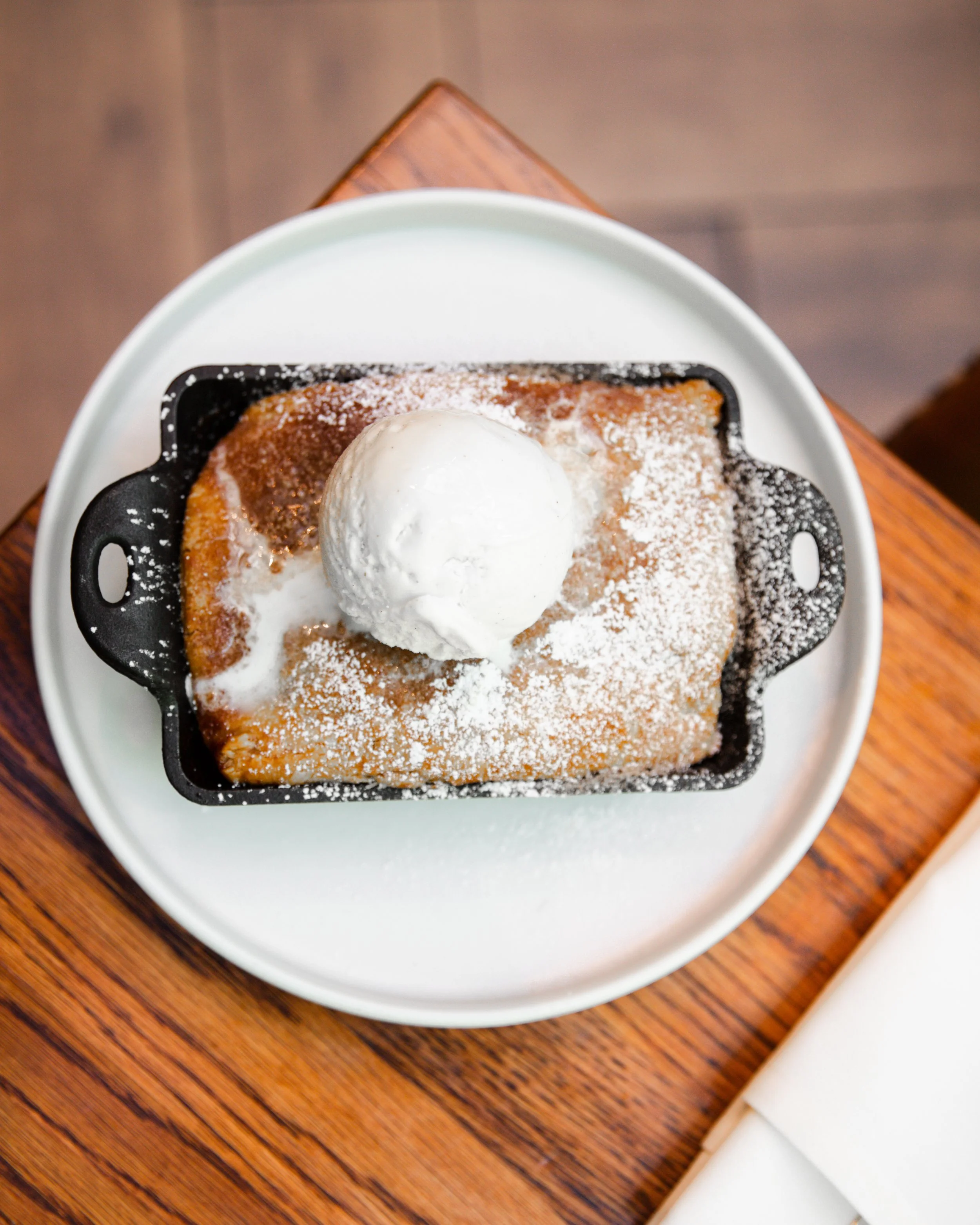 Peach Cobbler with Vanilla Ice Cream