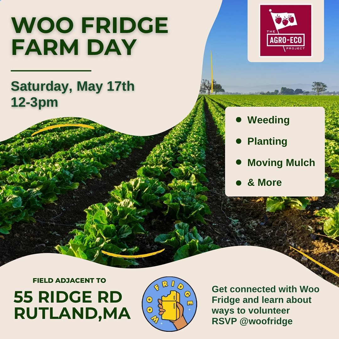 Have you been wanting to get involved with Woo Fridge but not sure where to start? 

Join us on 5/17 from 12-3pm for a working farm day with our friends at @agroecoproject 

Agro Eco Project is a small non profit farm with a goal of growing clean and