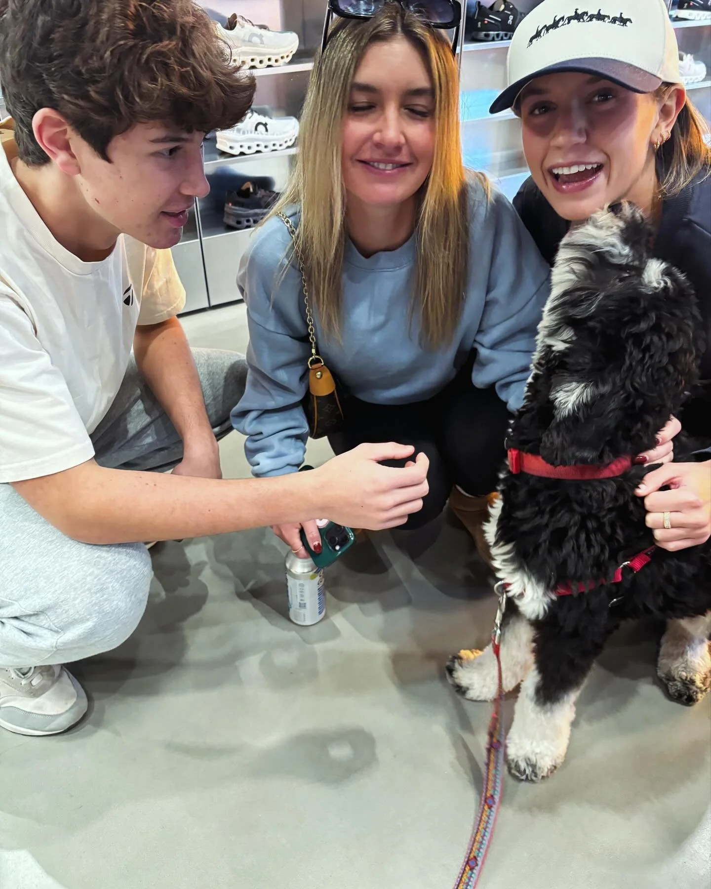 Went shopping with mom today and I got to say hello to so many new friends.  And I didn&rsquo;t jump up like I used to but I couldn&rsquo;t resist giving a puppy kiss to these three 🐶😘