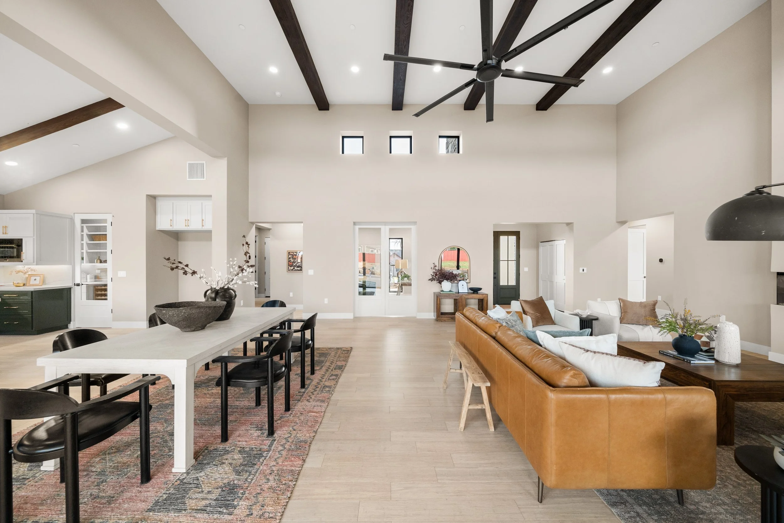 5093 Malibu Drive, Paradise, CA Great Room with Custom Welded-Tie Beams
