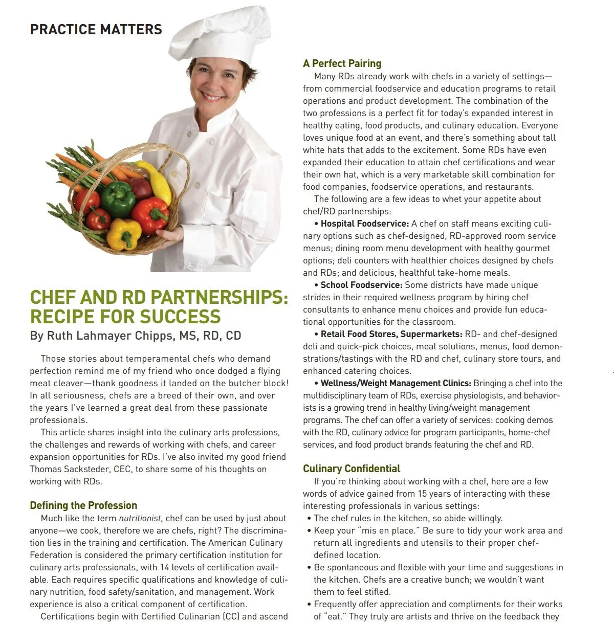 Today's Dietitian - Practice Matters