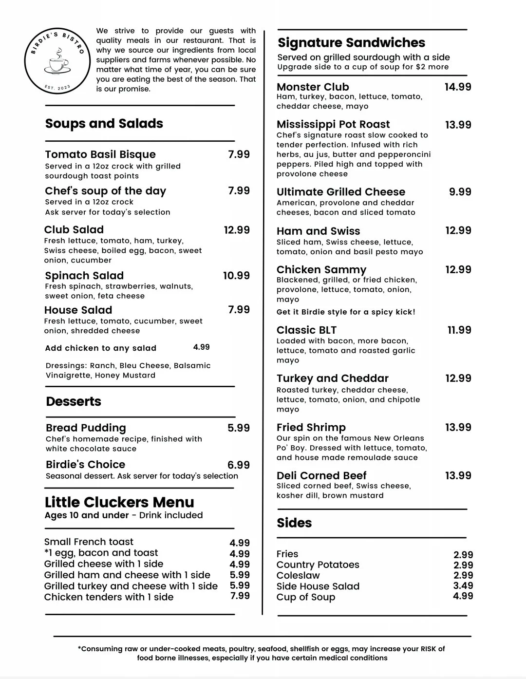 Menu — Birdiesbistrodbq.com
