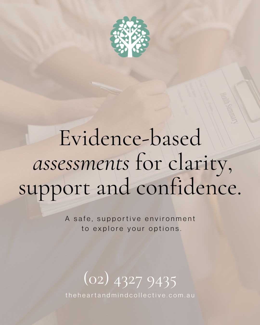 Evidence-based assessments for clarity, support and confidence