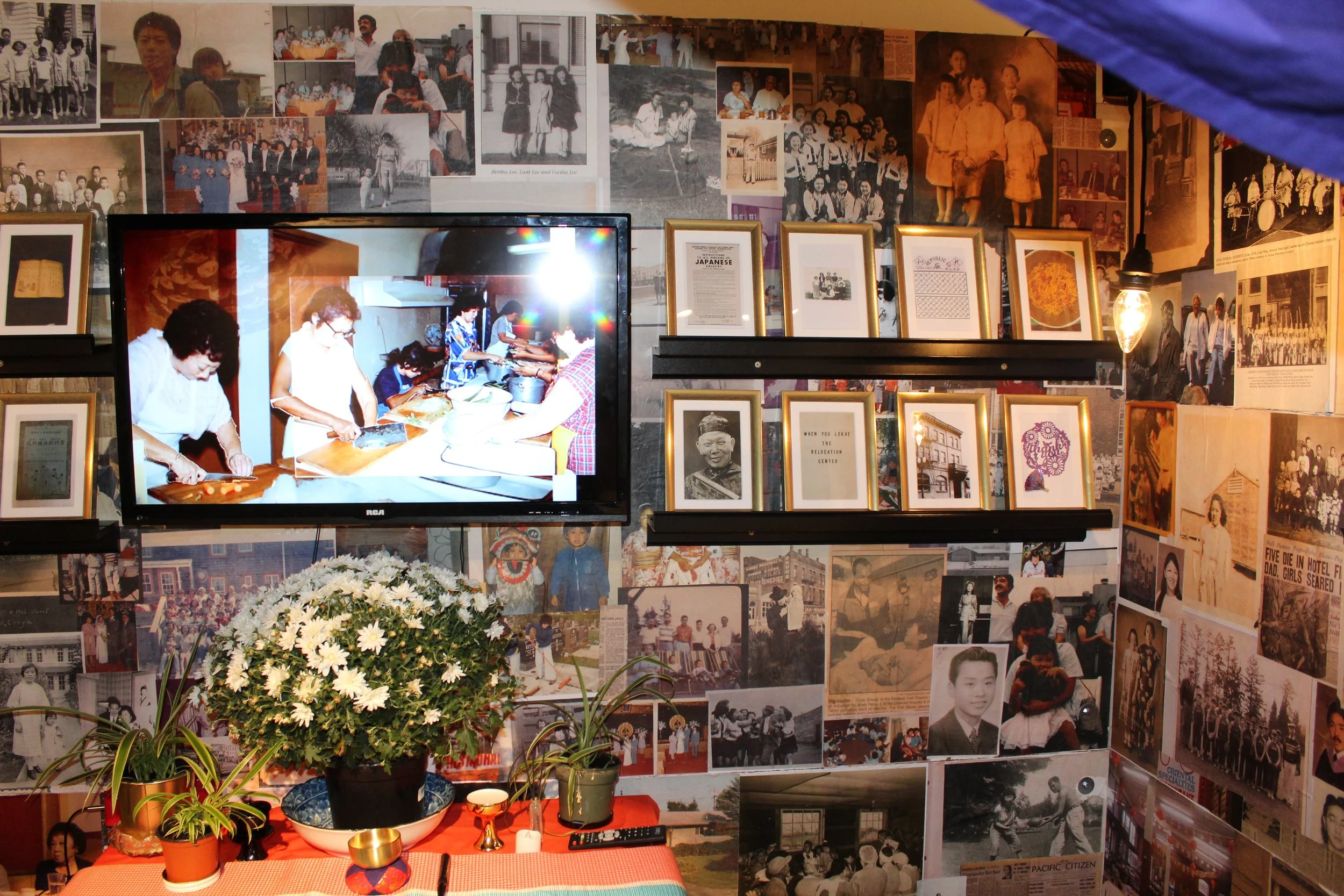 Lynn Yarne, Altar, 2018, Animated collage and photo installation. Image Courtesy of the Artist.