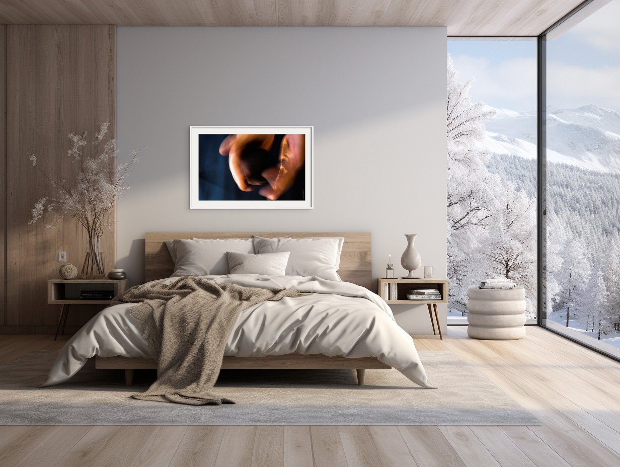 "Grasp of War - Engulfment" by Azartget displayed in an interior setting.