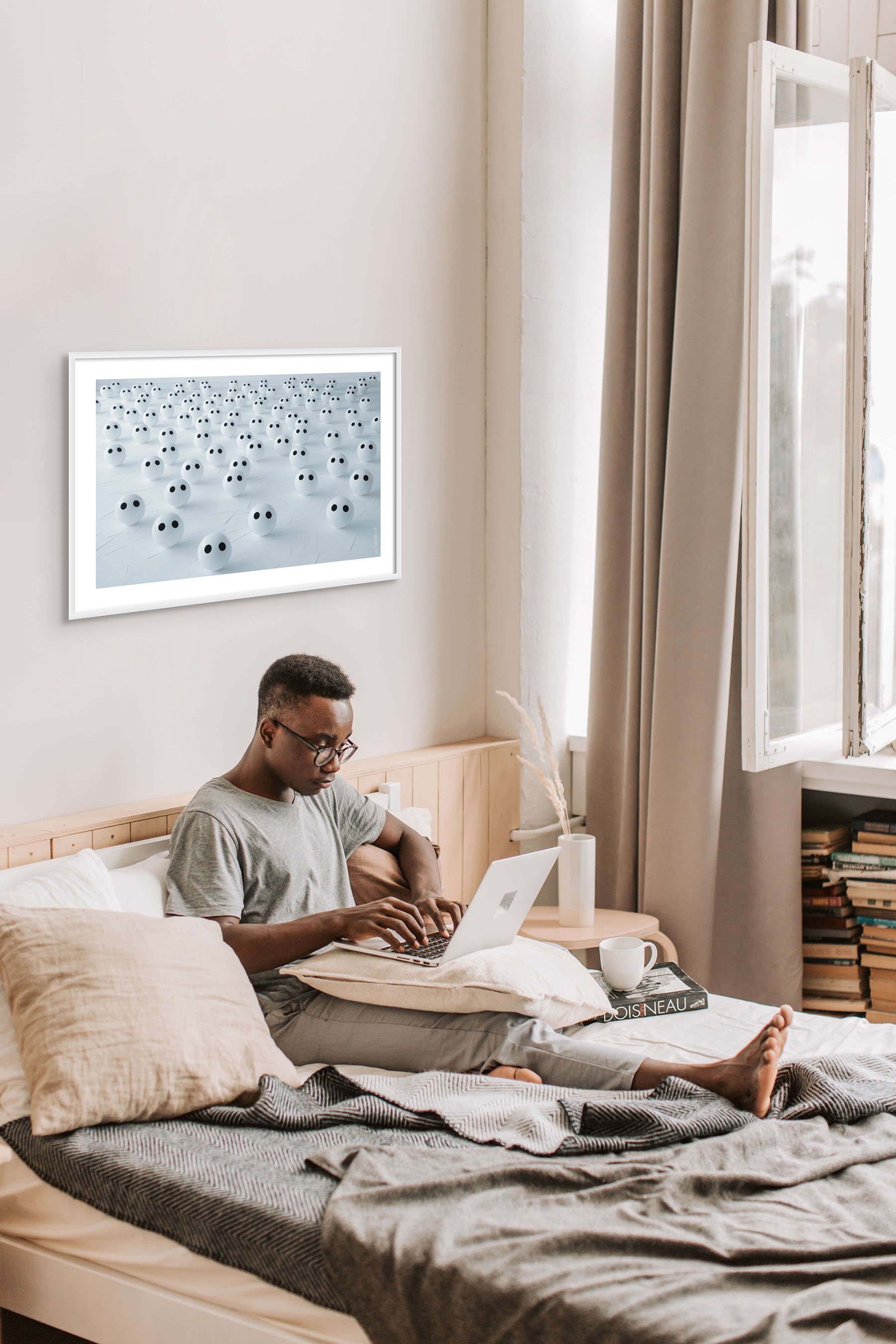 "Under the Clouds" by Azartget displayed in an interior setting.